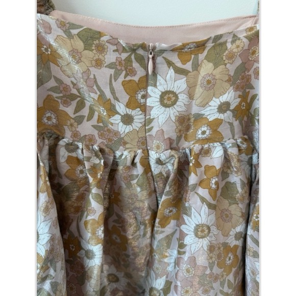 Storia Women's Babydoll Dress Size S 100% Polyester Floral Puff Sleeves Fairy - Picture 5 of 8